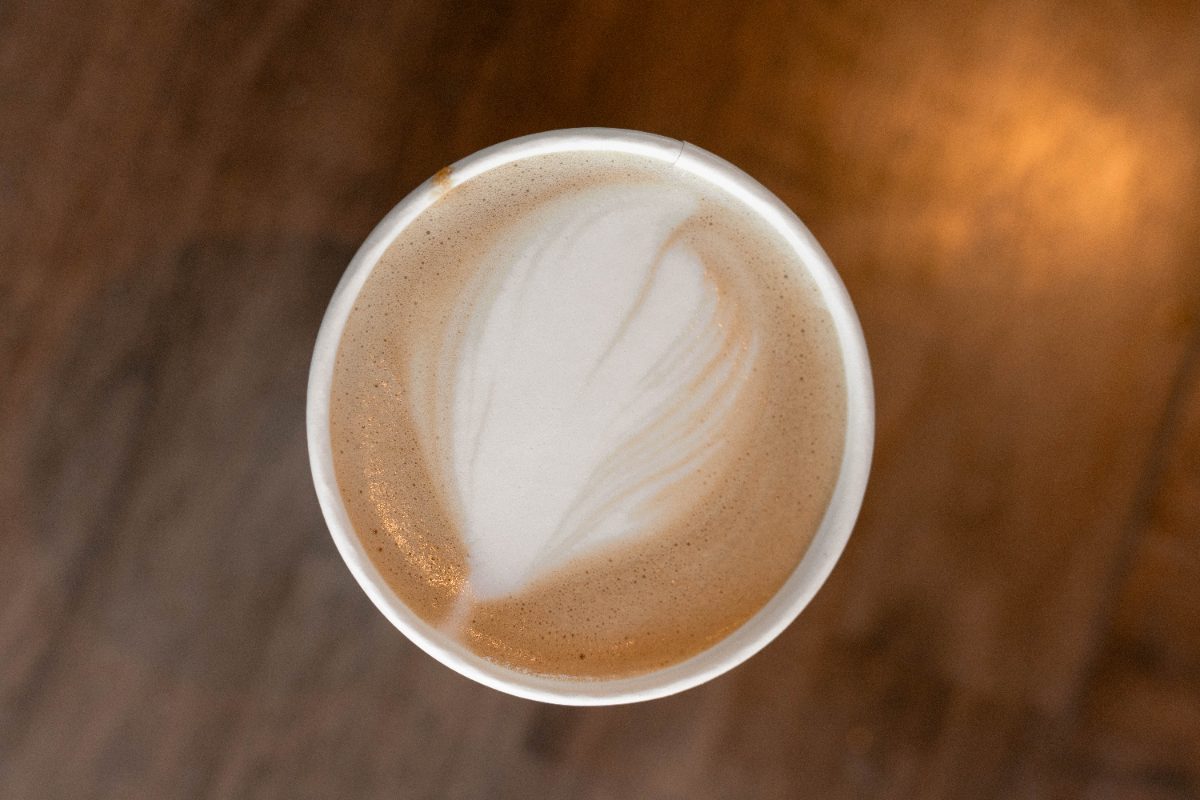 Pumpkin Patch Latte from above with latte art